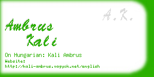 ambrus kali business card